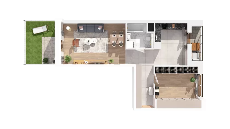 1 pokój, mieszkanie 56,30 m², parter, oferta nr 3.00.C01, Ogrody Andersa IV, Gliwice, Wojska Polskiego, ul. J. Sowińskiego