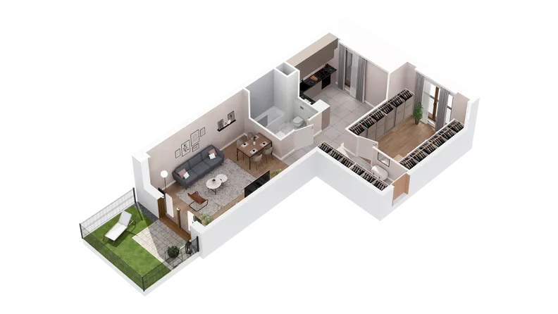 1 pokój, mieszkanie 56,30 m², parter, oferta nr 3.00.C01, Ogrody Andersa IV, Gliwice, Wojska Polskiego, ul. J. Sowińskiego