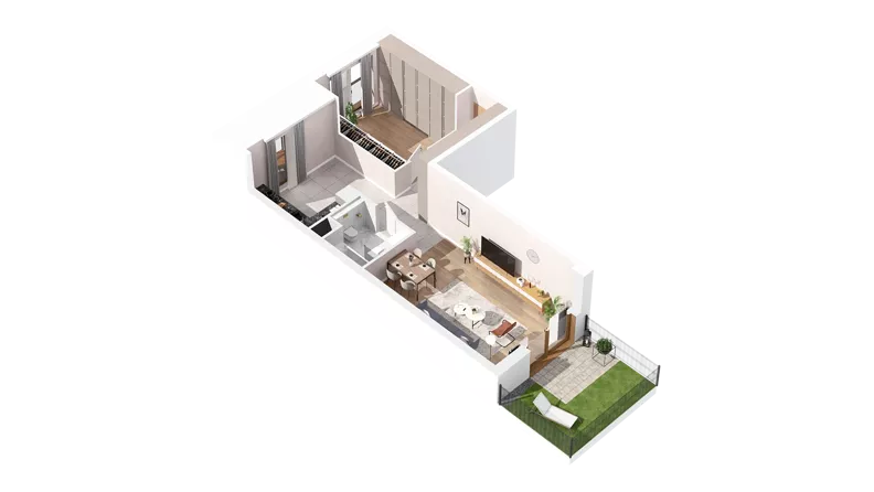 1 pokój, mieszkanie 56,30 m², parter, oferta nr 3.00.C01, Ogrody Andersa IV, Gliwice, Wojska Polskiego, ul. J. Sowińskiego