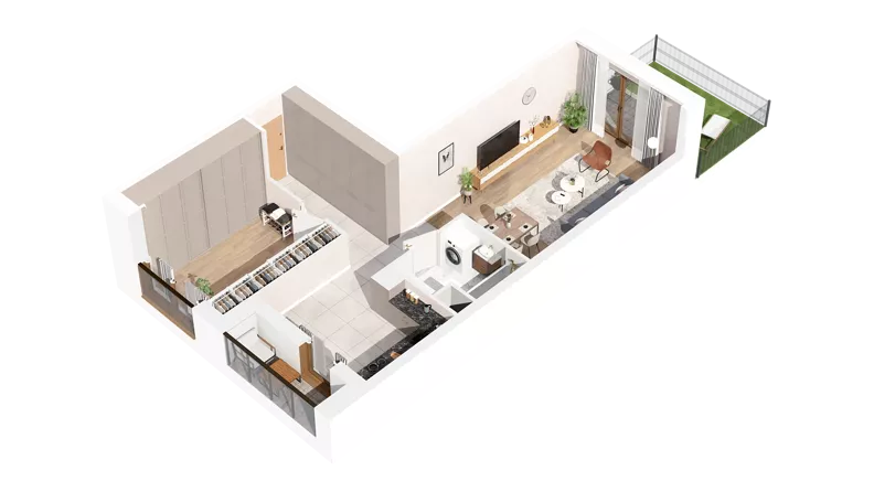 1 pokój, mieszkanie 56,30 m², parter, oferta nr 3.00.C01, Ogrody Andersa IV, Gliwice, Wojska Polskiego, ul. J. Sowińskiego