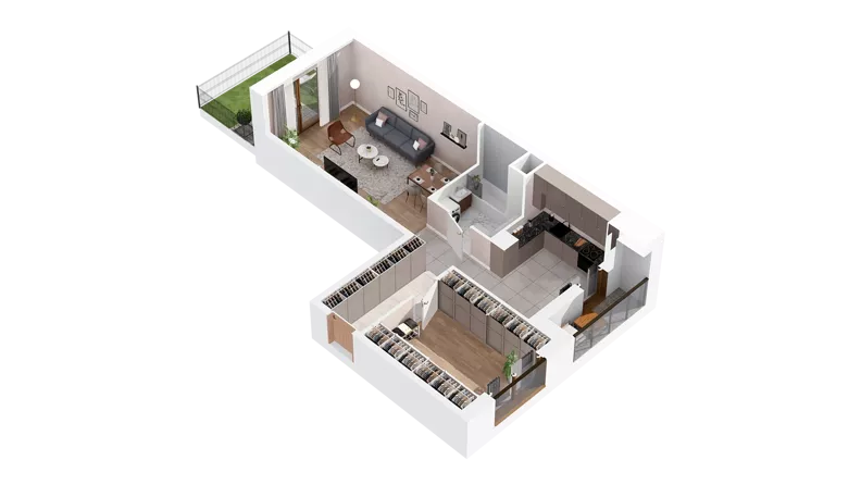 1 pokój, mieszkanie 56,30 m², parter, oferta nr 3.00.C01, Ogrody Andersa IV, Gliwice, Wojska Polskiego, ul. J. Sowińskiego