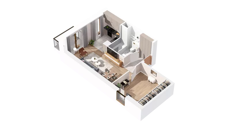1 pokój, mieszkanie 44,70 m², parter, oferta nr 3.00.C04, Ogrody Andersa IV, Gliwice, Wojska Polskiego, ul. J. Sowińskiego