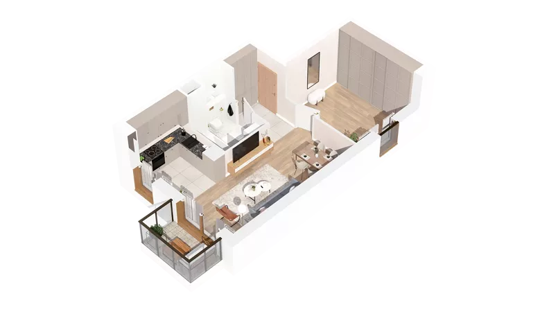 1 pokój, mieszkanie 44,70 m², parter, oferta nr 3.00.C04, Ogrody Andersa IV, Gliwice, Wojska Polskiego, ul. J. Sowińskiego