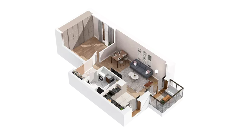 1 pokój, mieszkanie 44,70 m², parter, oferta nr 3.00.C04, Ogrody Andersa IV, Gliwice, Wojska Polskiego, ul. J. Sowińskiego