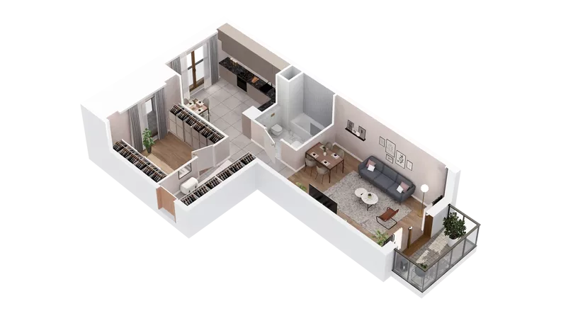 1 pokój, mieszkanie 57,96 m², piętro 1, oferta nr 3.01.B04, Ogrody Andersa IV, Gliwice, Wojska Polskiego, ul. J. Sowińskiego