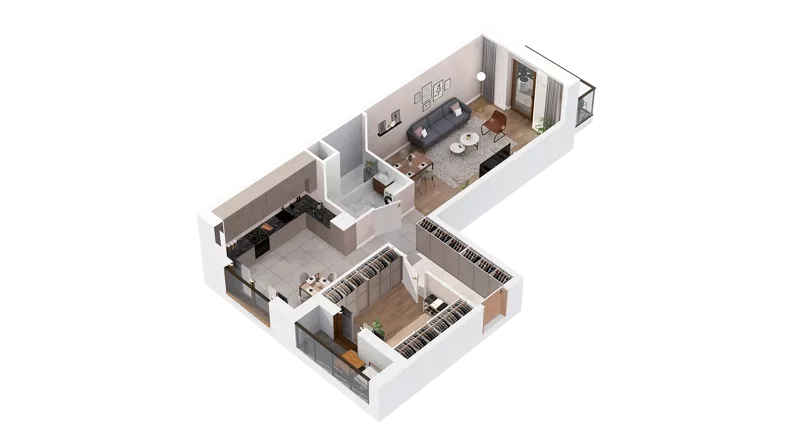1 pokój, mieszkanie 57,96 m², piętro 1, oferta nr 3.01.B04, Ogrody Andersa IV, Gliwice, Wojska Polskiego, ul. J. Sowińskiego