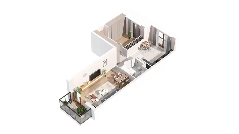 1 pokój, mieszkanie 57,96 m², piętro 1, oferta nr 3.01.B04, Ogrody Andersa IV, Gliwice, Wojska Polskiego, ul. J. Sowińskiego