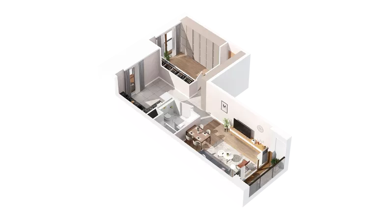 1 pokój, mieszkanie 55,43 m², piętro 1, oferta nr 3.01.C05, Ogrody Andersa IV, Gliwice, Wojska Polskiego, ul. J. Sowińskiego