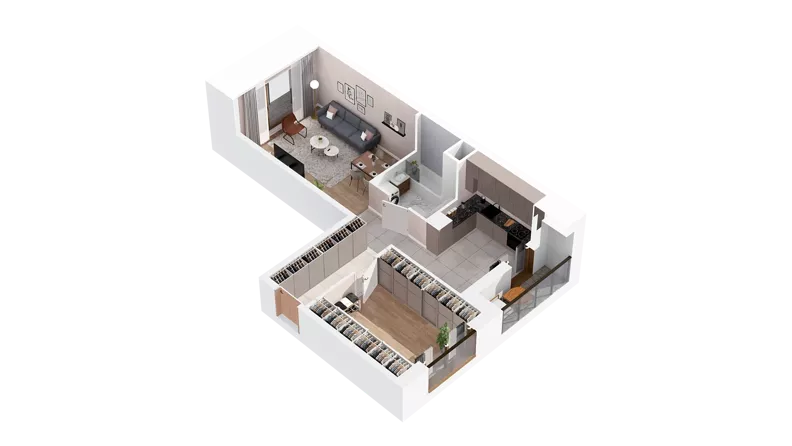 1 pokój, mieszkanie 55,43 m², piętro 1, oferta nr 3.01.C05, Ogrody Andersa IV, Gliwice, Wojska Polskiego, ul. J. Sowińskiego
