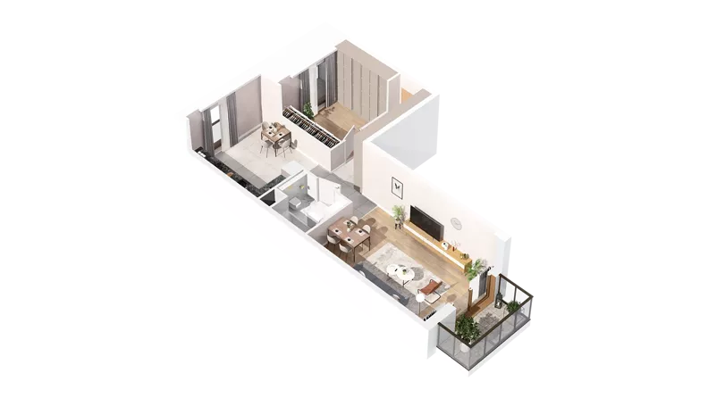 1 pokój, mieszkanie 58,35 m², piętro 2, oferta nr 3.02.C09, Ogrody Andersa IV, Gliwice, Wojska Polskiego, ul. J. Sowińskiego