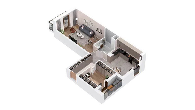 1 pokój, mieszkanie 58,35 m², piętro 2, oferta nr 3.02.C09, Ogrody Andersa IV, Gliwice, Wojska Polskiego, ul. J. Sowińskiego