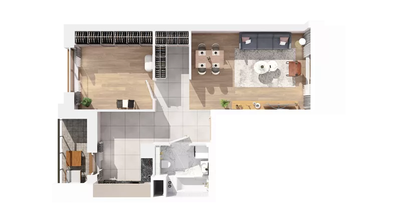 1 pokój, mieszkanie 53,59 m², piętro 3, oferta nr 3.03.A23, Ogrody Andersa IV, Gliwice, Wojska Polskiego, ul. J. Sowińskiego