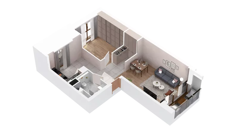 1 pokój, mieszkanie 53,59 m², piętro 3, oferta nr 3.03.A23, Ogrody Andersa IV, Gliwice, Wojska Polskiego, ul. J. Sowińskiego