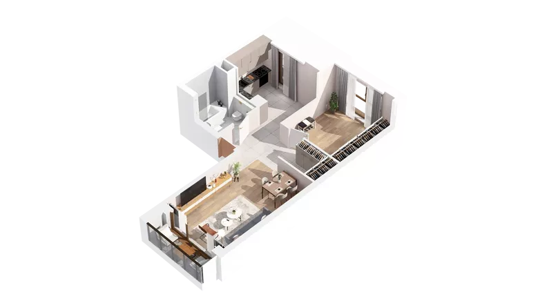 1 pokój, mieszkanie 53,59 m², piętro 3, oferta nr 3.03.A23, Ogrody Andersa IV, Gliwice, Wojska Polskiego, ul. J. Sowińskiego