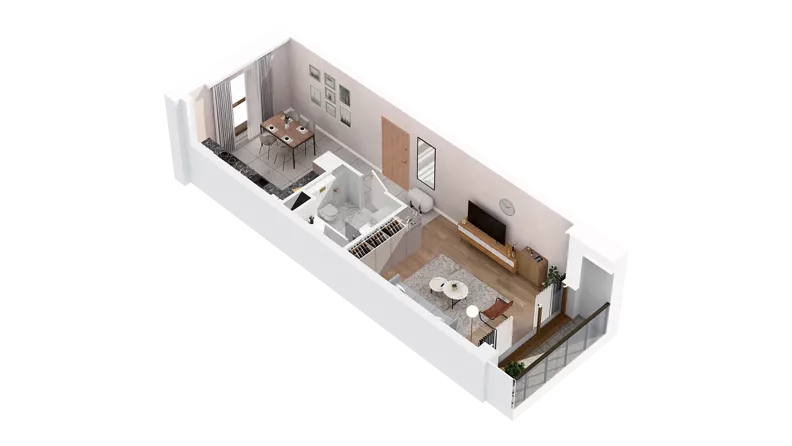 1 pokój, mieszkanie 35,82 m², piętro 3, oferta nr 3.03.B08, Ogrody Andersa IV, Gliwice, Wojska Polskiego, ul. J. Sowińskiego