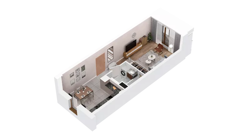 1 pokój, mieszkanie 35,82 m², piętro 3, oferta nr 3.03.B08, Ogrody Andersa IV, Gliwice, Wojska Polskiego, ul. J. Sowińskiego