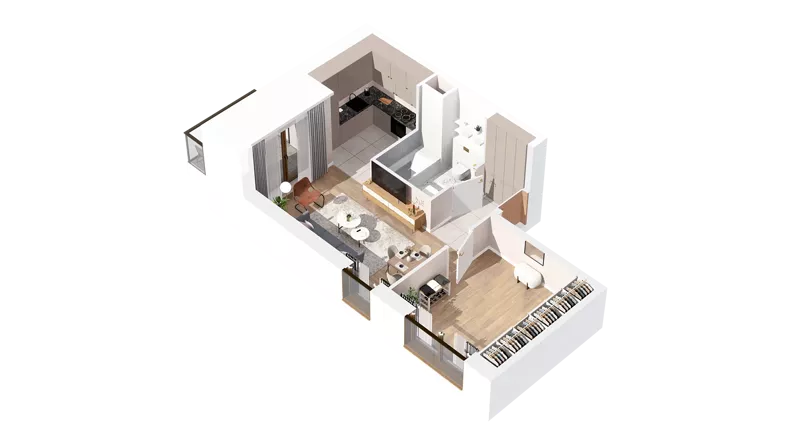 1 pokój, mieszkanie 43,11 m², piętro 3, oferta nr 3.03.C16, Ogrody Andersa IV, Gliwice, Wojska Polskiego, ul. J. Sowińskiego