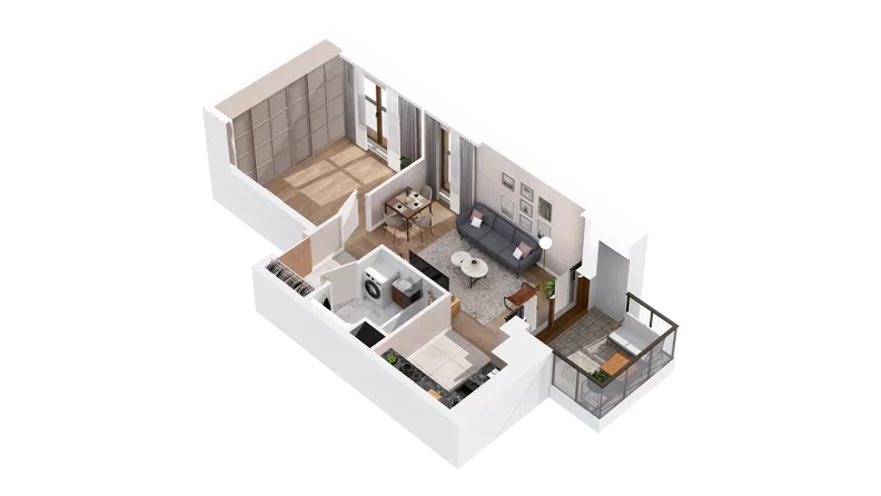 1 pokój, mieszkanie 43,11 m², piętro 3, oferta nr 3.03.C16, Ogrody Andersa IV, Gliwice, Wojska Polskiego, ul. J. Sowińskiego
