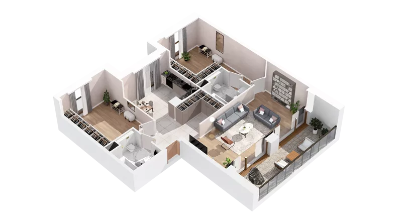 1 pokój, mieszkanie 85,43 m², piętro 4, oferta nr 3.04.A31, Ogrody Andersa IV, Gliwice, Wojska Polskiego, ul. J. Sowińskiego