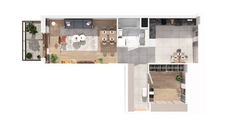 1 pokój, mieszkanie 58,35 m², piętro 4, oferta nr 3.04.C17, Ogrody Andersa IV, Gliwice, Wojska Polskiego, ul. J. Sowińskiego