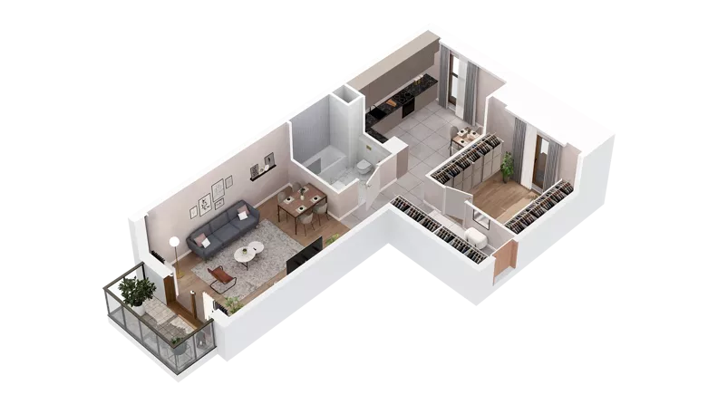 1 pokój, mieszkanie 58,35 m², piętro 4, oferta nr 3.04.C17, Ogrody Andersa IV, Gliwice, Wojska Polskiego, ul. J. Sowińskiego