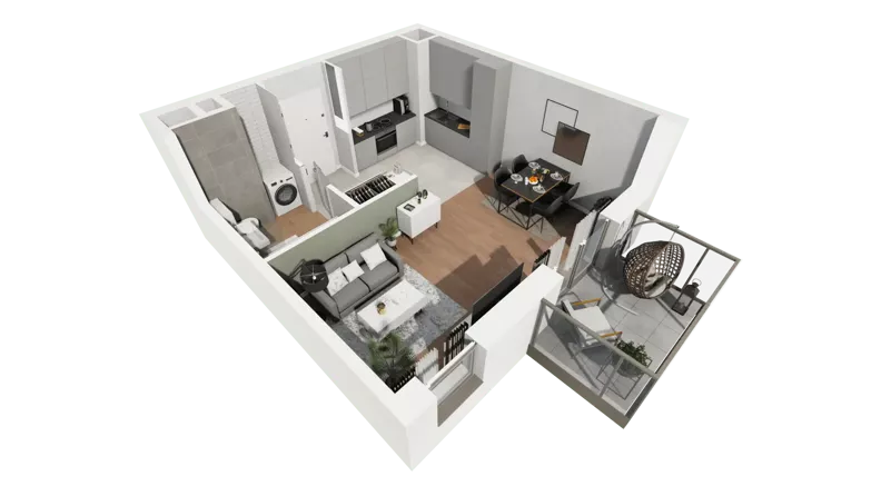 1 pokój, mieszkanie 33,84 m², piętro 2, oferta nr B11-K2-2-1, Żerniki Na Novo III, Wrocław, Żerniki, ul. Maxa Berga