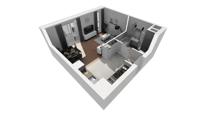 1 pokój, mieszkanie 33,84 m², piętro 2, oferta nr B11-K2-2-1, Żerniki Na Novo III, Wrocław, Żerniki, ul. Maxa Berga