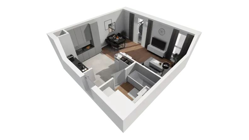 1 pokój, mieszkanie 33,84 m², piętro 2, oferta nr B11-K2-2-1, Żerniki Na Novo III, Wrocław, Żerniki, ul. Maxa Berga