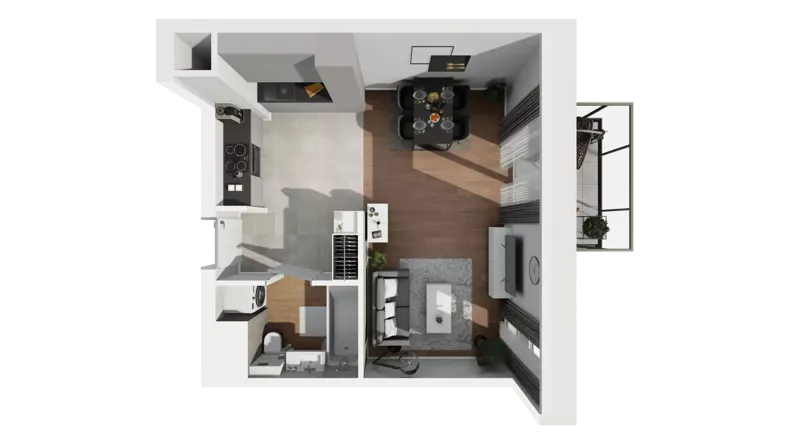 1 pokój, mieszkanie 33,84 m², piętro 2, oferta nr B11-K2-2-1, Żerniki Na Novo III, Wrocław, Żerniki, ul. Maxa Berga