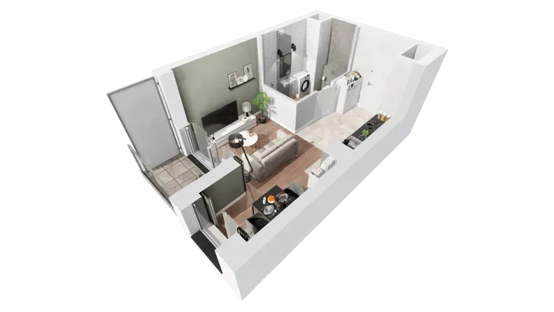 1 pokój, mieszkanie 25,18 m², piętro 2, oferta nr C-02-06C, ATAL Olimpijska, Katowice, Śródmieście, Bogucice, ul. Olimpijska / al. Korfantego