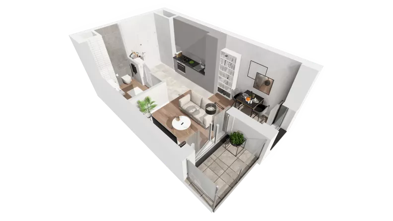1 pokój, mieszkanie 25,18 m², piętro 2, oferta nr C-02-06C, ATAL Olimpijska, Katowice, Śródmieście, Bogucice, ul. Olimpijska / al. Korfantego