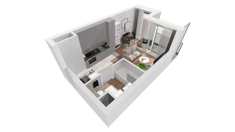 1 pokój, mieszkanie 25,18 m², piętro 2, oferta nr C-02-06C, ATAL Olimpijska, Katowice, Śródmieście, Bogucice, ul. Olimpijska / al. Korfantego