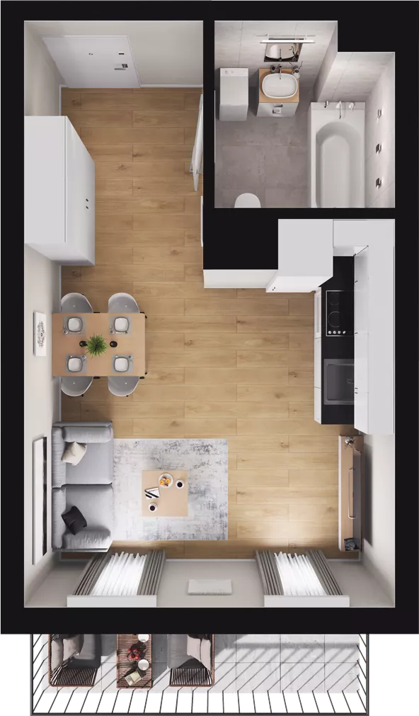 1 pokój, mieszkanie 28,95 m², parter, oferta nr B3_0_4, Nowe Miasto Polesie IV, Łódź, Polesie, Lublinek-Pienista, ul. Pienista