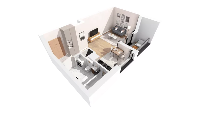 1 pokój, apartament inwestycyjny 32,04 m², piętro 13, oferta nr c.1.13.09, ATAL SKY+ Apartamenty Inwestycyjne, Katowice, Wełnowiec-Józefowiec, Wełnowiec, al. Wojciecha Korfantego 85