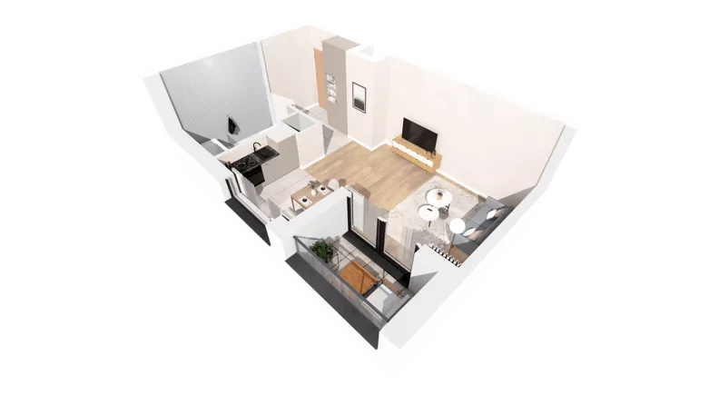 1 pokój, apartament inwestycyjny 32,04 m², piętro 13, oferta nr c.1.13.09, ATAL SKY+ Apartamenty Inwestycyjne, Katowice, Wełnowiec-Józefowiec, Wełnowiec, al. Wojciecha Korfantego 85