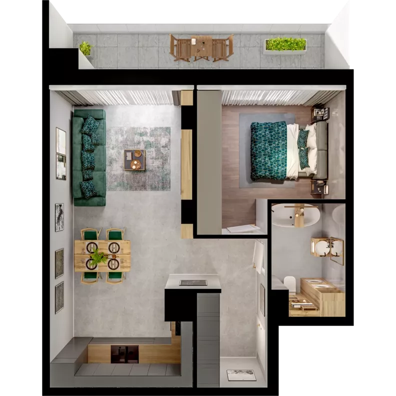 2 pokoje, mieszkanie 49,26 m², piętro 1, oferta nr B01.1.13, Skwer Witosa, Piastów, ul. Bodycha/Witosa