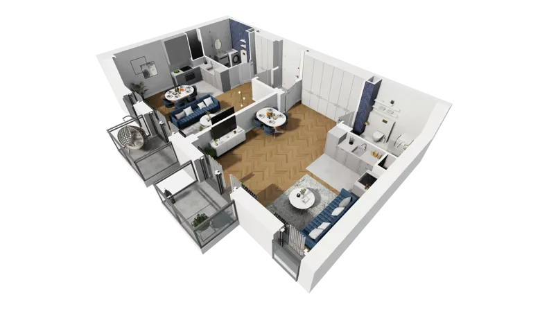 2 pokoje, mieszkanie 73,43 m², piętro 2, oferta nr A1.2.22, ATAL Grabiszyn, Wrocław, Gajowice, Fabryczna, ul. Grochowa