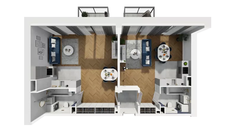 2 pokoje, mieszkanie 73,43 m², piętro 3, oferta nr A1.3.33, ATAL Grabiszyn, Wrocław, Gajowice, Fabryczna, ul. Grochowa