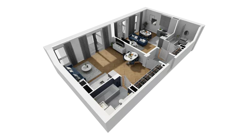 2 pokoje, mieszkanie 73,43 m², piętro 3, oferta nr A1.3.33, ATAL Grabiszyn, Wrocław, Gajowice, Fabryczna, ul. Grochowa