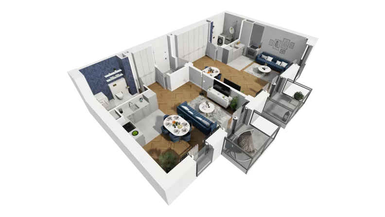 2 pokoje, mieszkanie 73,43 m², piętro 4, oferta nr A1.4.43, ATAL Grabiszyn, Wrocław, Gajowice, Fabryczna, ul. Grochowa