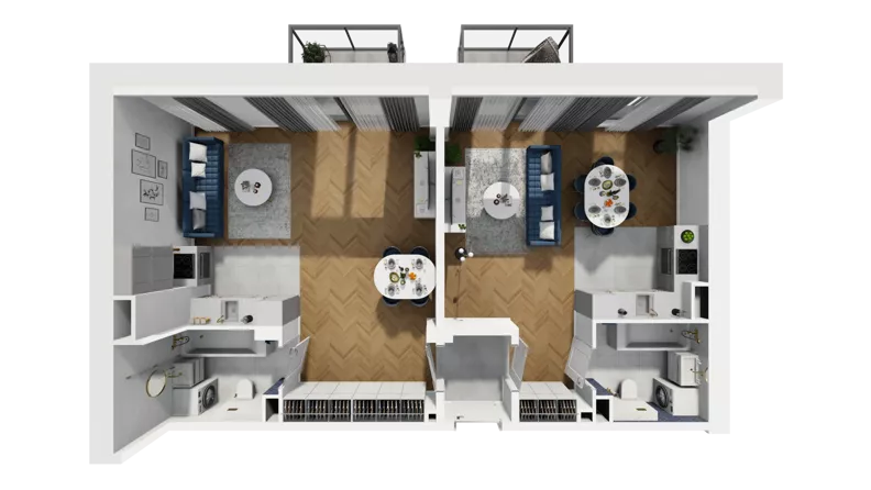 2 pokoje, mieszkanie 73,43 m², piętro 5, oferta nr A1.5.53, ATAL Grabiszyn, Wrocław, Gajowice, Fabryczna, ul. Grochowa