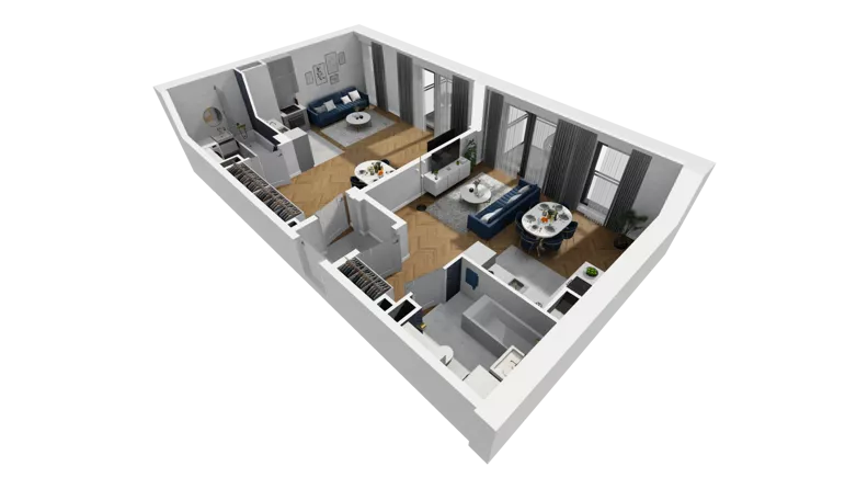 2 pokoje, mieszkanie 73,43 m², piętro 5, oferta nr A1.5.53, ATAL Grabiszyn, Wrocław, Gajowice, Fabryczna, ul. Grochowa