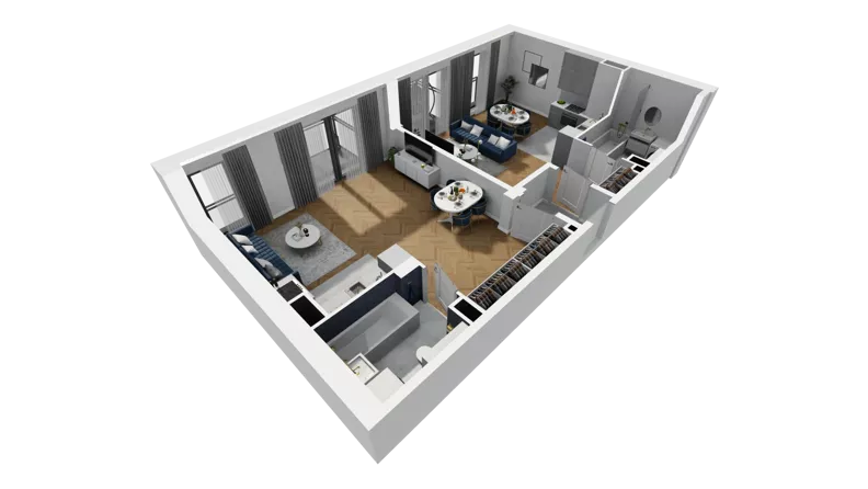 2 pokoje, mieszkanie 73,43 m², piętro 5, oferta nr A1.5.53, ATAL Grabiszyn, Wrocław, Gajowice, Fabryczna, ul. Grochowa