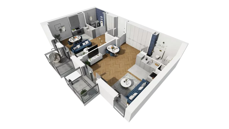2 pokoje, mieszkanie 73,43 m², piętro 5, oferta nr A1.5.53, ATAL Grabiszyn, Wrocław, Gajowice, Fabryczna, ul. Grochowa