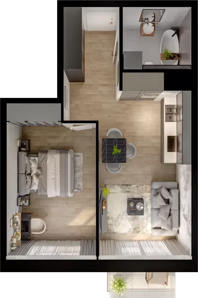 2 pokoje, mieszkanie 41,43 m², piętro 1, oferta nr III-B3.M29, Strefa Cegielnia 3, Kraków, Wzgórza Krzesławickie, Zesławice, ul. Gustawa Morcinka