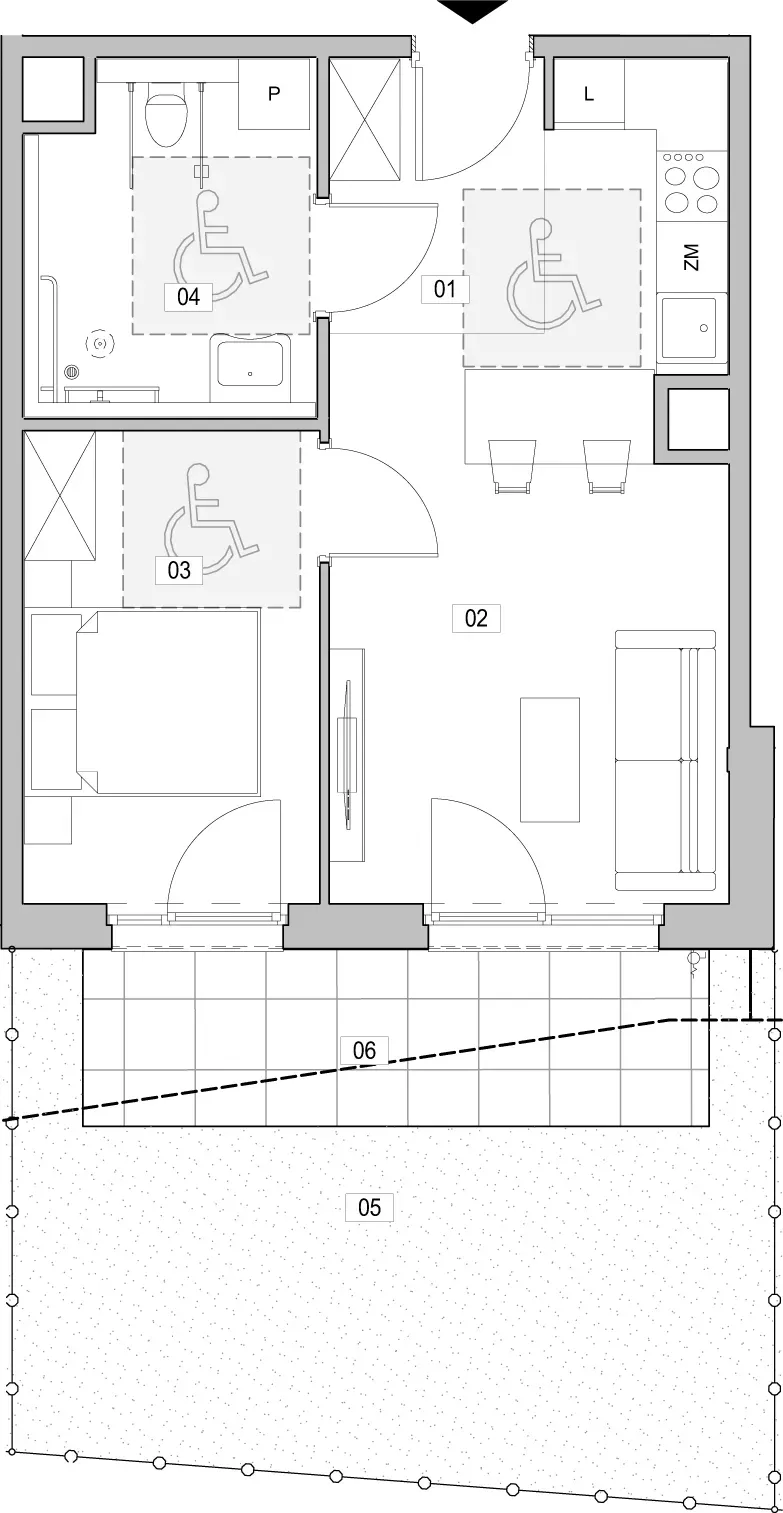 2 pokoje, mieszkanie 40,61 m², parter, oferta nr G.0.305, ATAL Unii Lubelskiej, Poznań, Rataje, Starołęka, ul. Heleny Tadeuszak