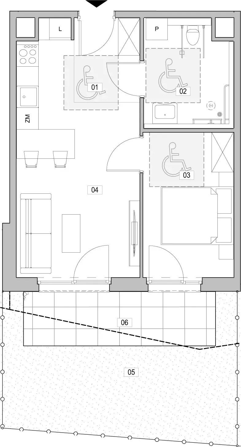 2 pokoje, mieszkanie 40,91 m², parter, oferta nr G.0.306, ATAL Unii Lubelskiej, Poznań, Rataje, Starołęka, ul. Heleny Tadeuszak
