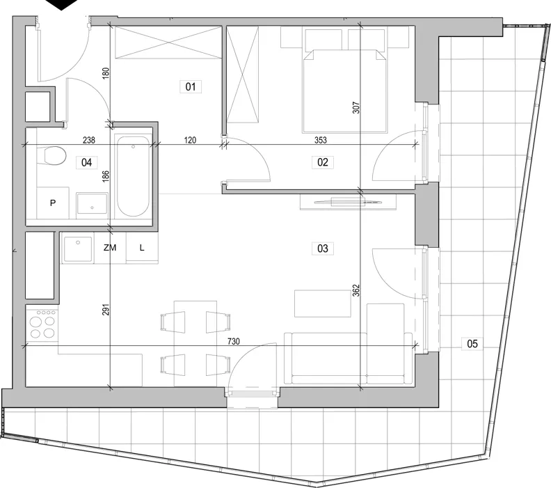 2 pokoje, mieszkanie 46,48 m², piętro 10, oferta nr E.10.247, ATAL Unii Lubelskiej, Poznań, Rataje, Starołęka, ul. Heleny Tadeuszak
