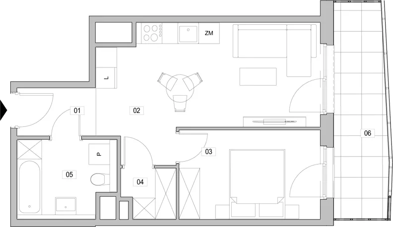 2 pokoje, mieszkanie 42,00 m², piętro 12, oferta nr D.12.189, ATAL Unii Lubelskiej, Poznań, Rataje, Starołęka, ul. Heleny Tadeuszak