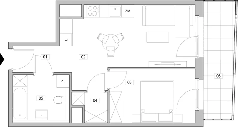 2 pokoje, mieszkanie 42,07 m², piętro 13, oferta nr D.13.195, ATAL Unii Lubelskiej, Poznań, Rataje, Starołęka, ul. Heleny Tadeuszak